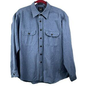 Arrow Workwear Chamois Men's Shirt XL Solid Blue Button Up Thick Warm Pockets LS